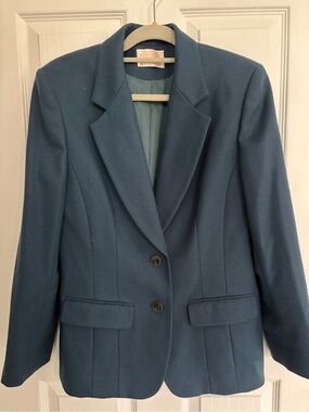 Vintage 90s 100% Wool Pendleton in Blue Quiet Luxury High Quality Blazer Jacket